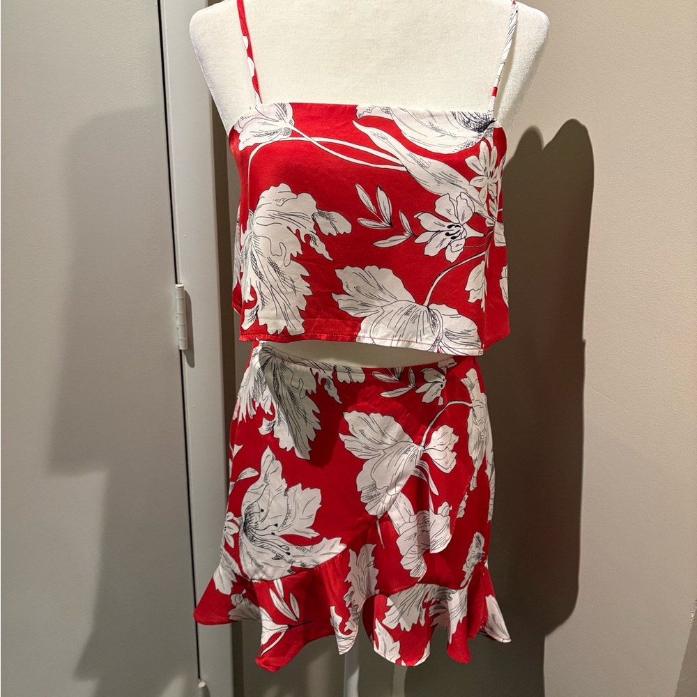 Lovers + Friends 2-piece Floral Top and Skirt set, small